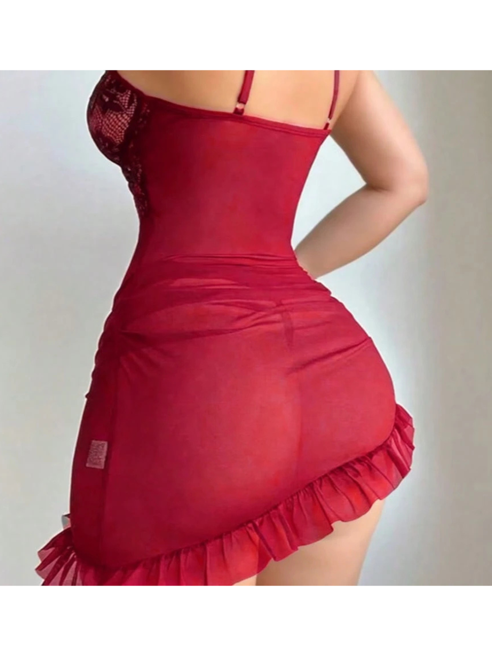 Conjunto Burdeos Con Falda Semitransparente