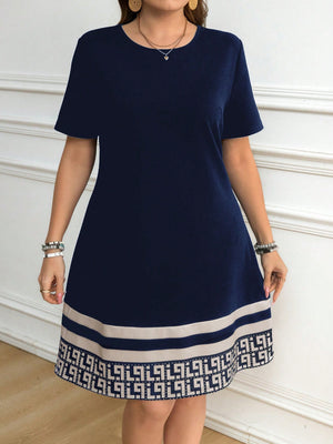 Vestido casual azul marino – look completo para uso diario.