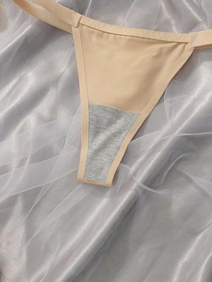 Set De Lencería Albaricoque Push Up Con Bikini