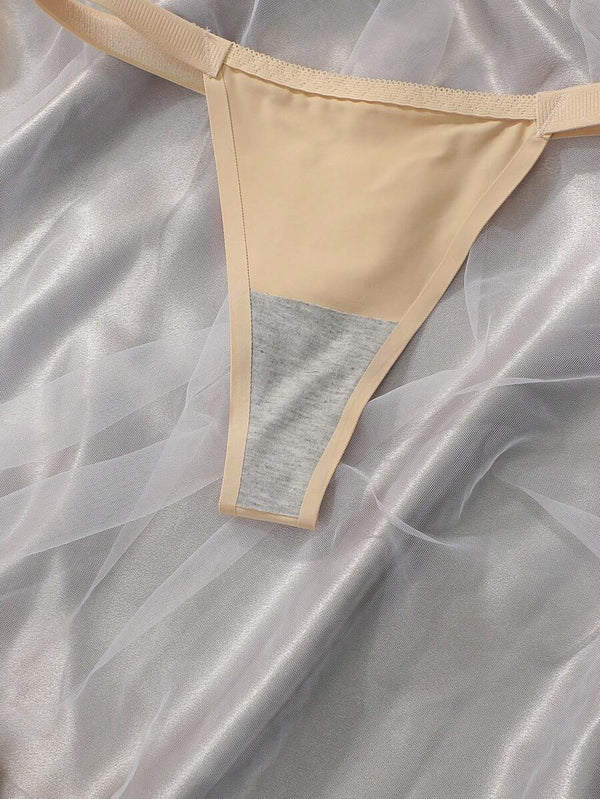 Set De Lencería Albaricoque Push Up Con Bikini