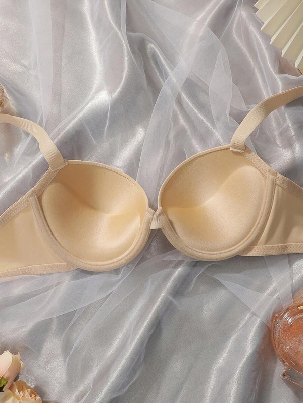 Set De Lencería Albaricoque Push Up Con Bikini