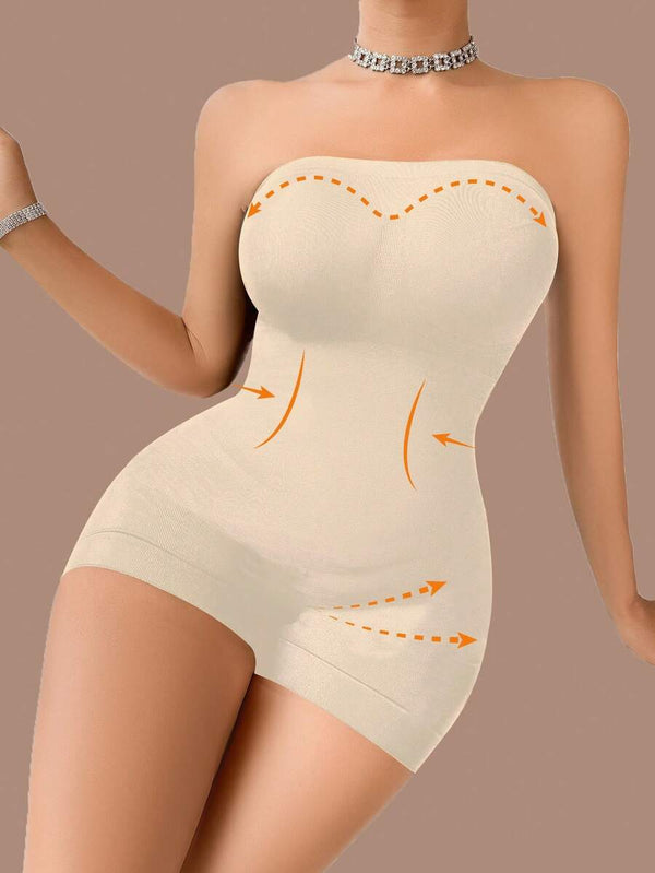 Vista de la parte inferior del body moldeador en las piernas, destacando su diseño tipo short y ajuste sin costuras.