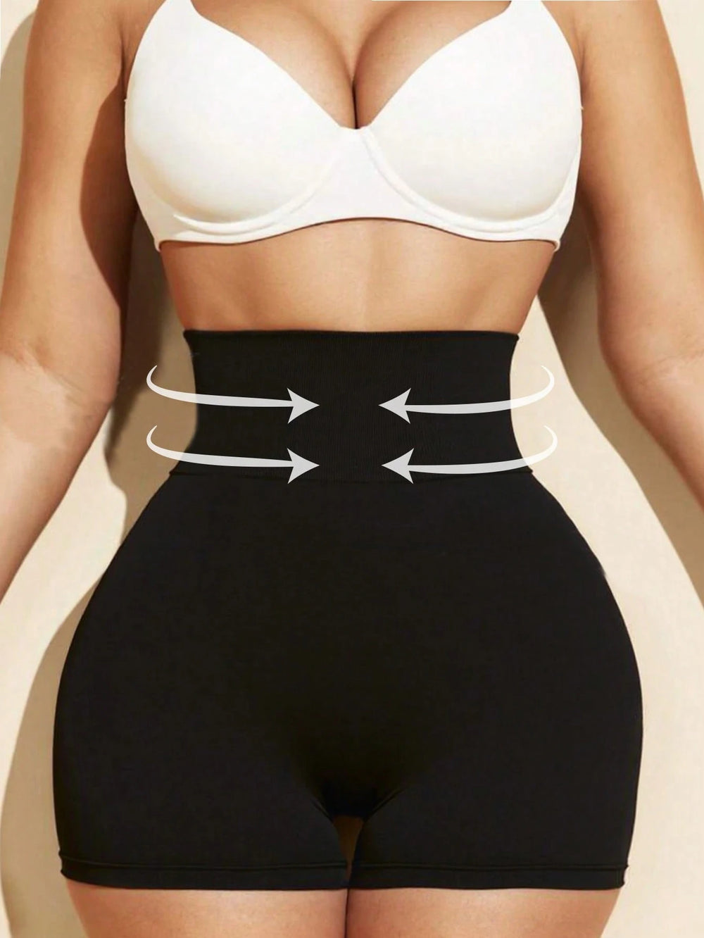 Short moldeador negro sin costuras de talle medio