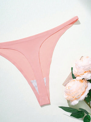 Detalle cercano de tanga rosa del pack tangas invisibles mujer.