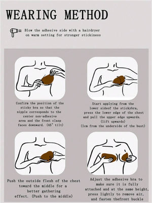 Sujetador Adhesivo Invisible Push-Up Sin Espalda