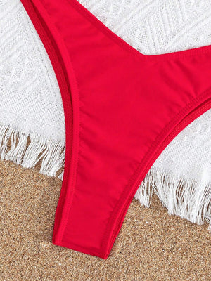 Bikini Push Up Rojo con Corte Alto y Ajuste Perfecto