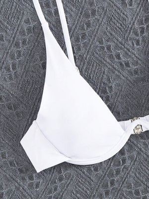 Bikini Push Up Blanco con Corte Alto y Ajuste Perfecto