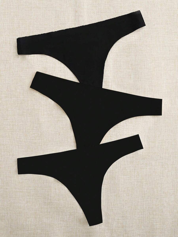 Tanga Sin Costuras Pack De 3 Negro