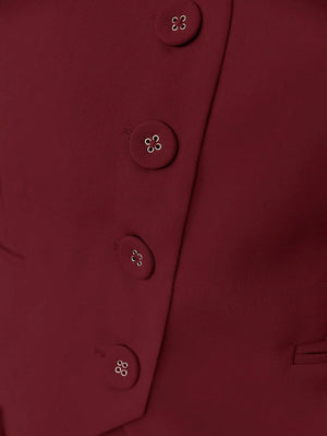 Chaleco De Sastre Elegante Color Burdeos Con Botones