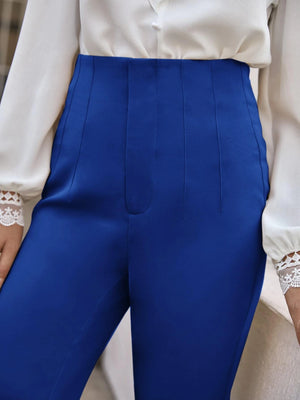 Pantalon Azul Cintura Alta Y Con Forma De Pierna Cónica