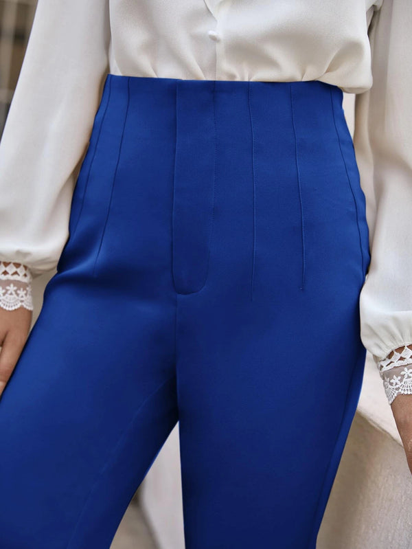 Pantalon Azul Cintura Alta Y Con Forma De Pierna Cónica
