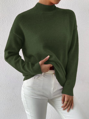 Sweater verde militar casual elegante
