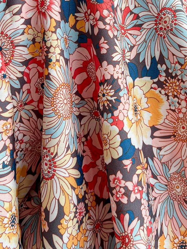 Enterizo Corto De Dos Capas Floral Bohemio Con Tirantes