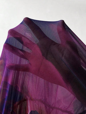 Vestido Midi Tie-Dye Ajustado Con Fruncido