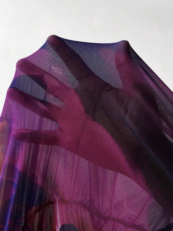 Vestido Midi Tie-Dye Ajustado Con Fruncido
