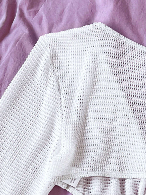 Vestido de Playa con Abertura y Anillo para un Look Sofisticado Color Blanco
