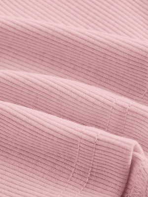 Tela tricotada rosa con estiramiento medio – detalle