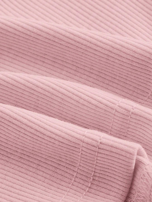 Tela tricotada rosa con estiramiento medio – detalle