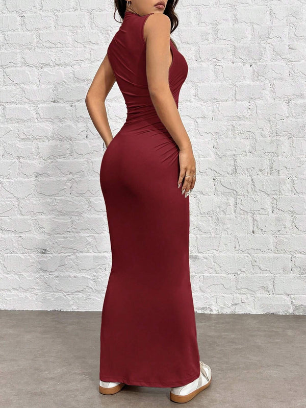 Vestido Elegante Burdeos Ajustado