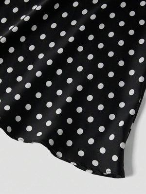 Falda Midi De Lunares Negra Elegancia Atemporal