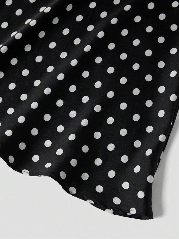 Falda Midi De Lunares Negra Elegancia Atemporal