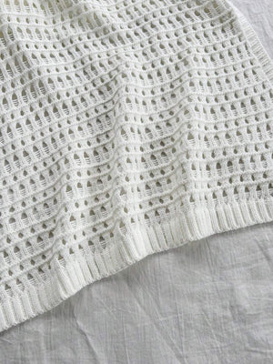 Vestido Largo Tejido De Crochet Con Espalda Cruzada