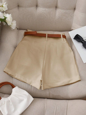 Short Caqui Pierna Ancha sin Cinturón