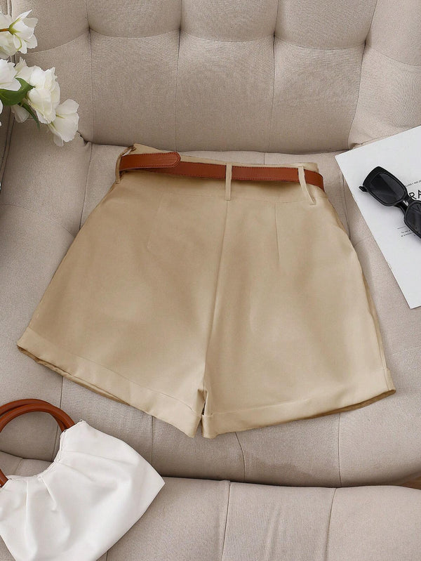 Short Caqui Pierna Ancha sin Cinturón