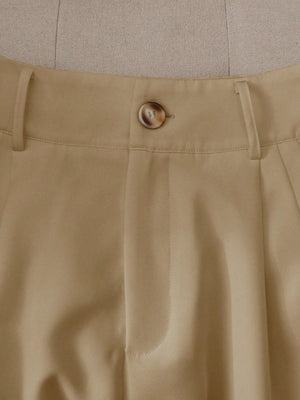 Short Caqui Pierna Ancha sin Cinturón