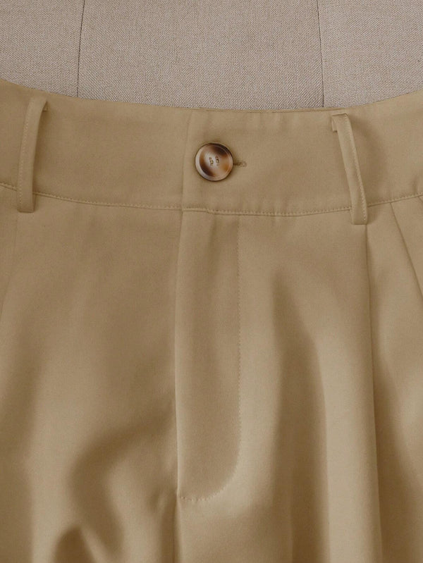 Short Caqui Pierna Ancha sin Cinturón