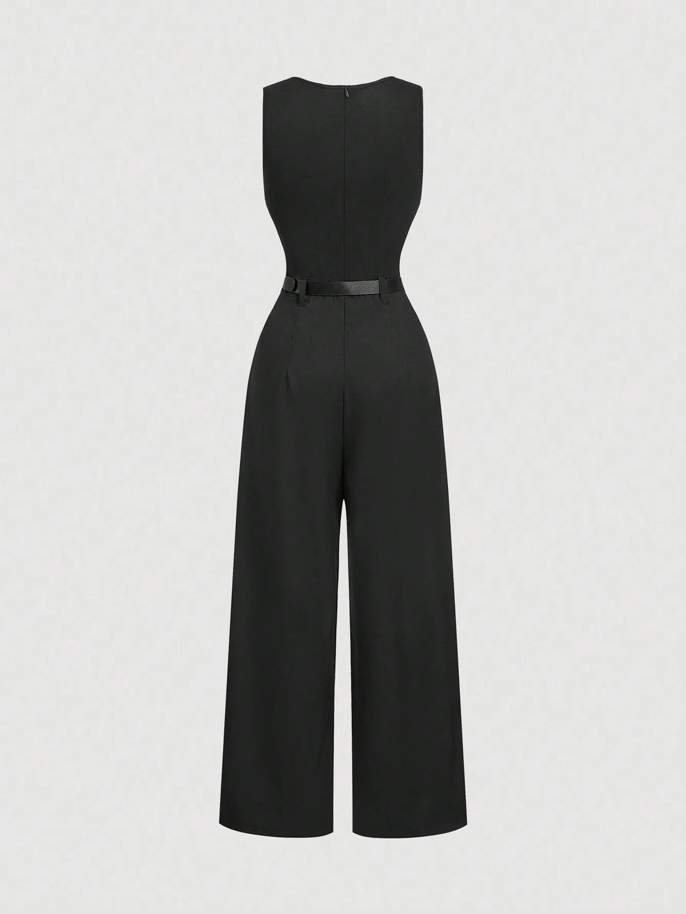 Jumpsuit negro elegante sin mangas para mujer
