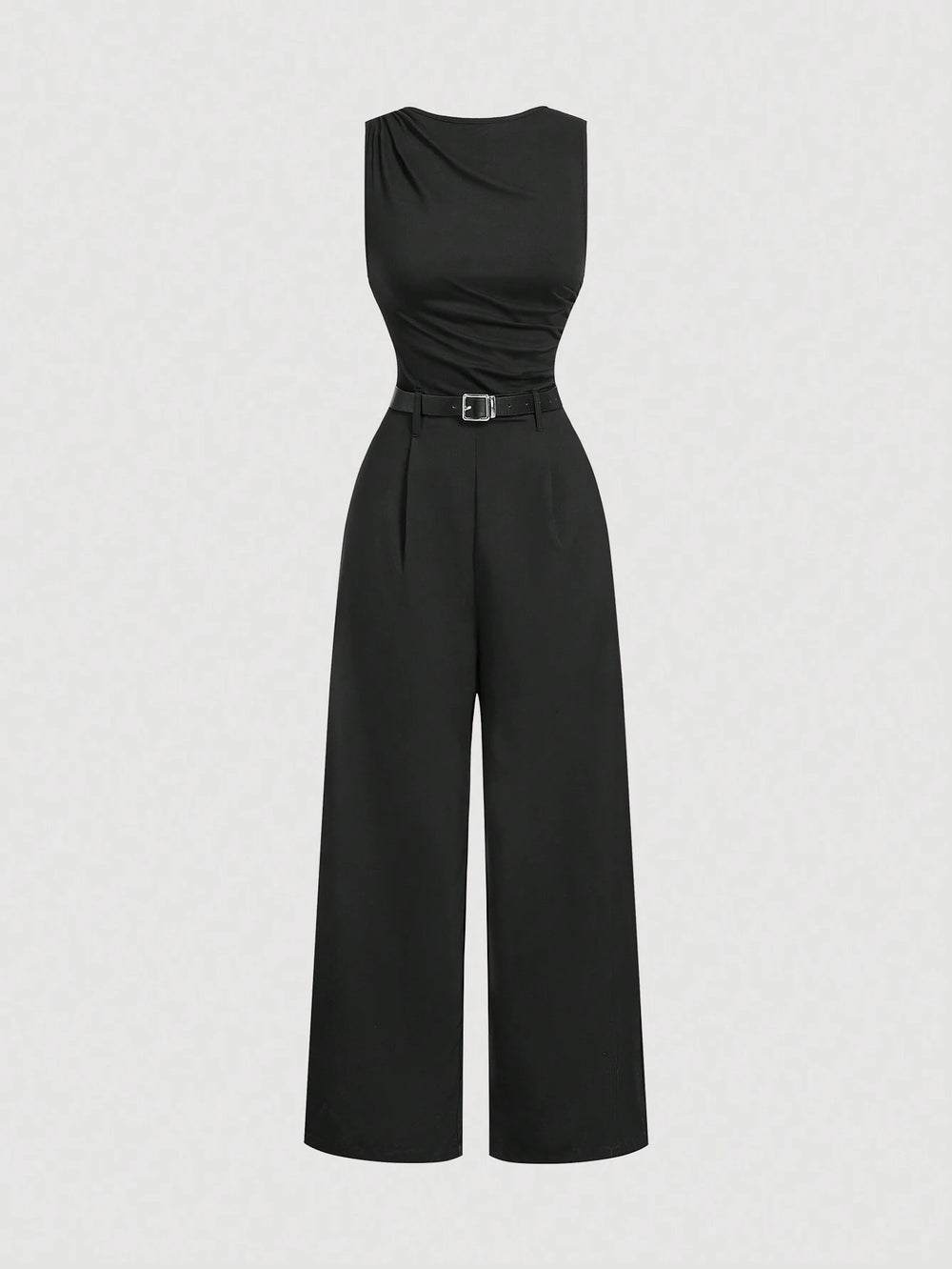 Jumpsuit negro elegante sin mangas para mujer