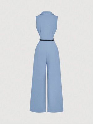 Mono Azul Elegante en vista posterior.