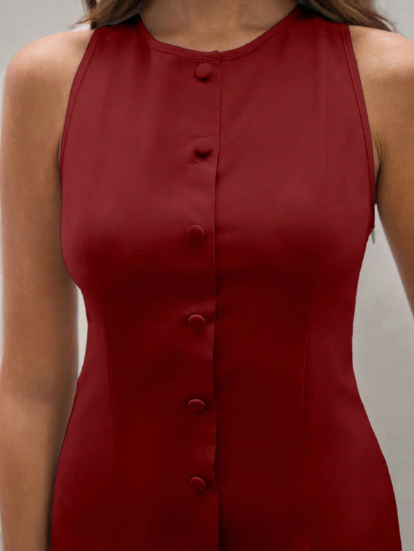 Vestido burdeos elegante para uso diario