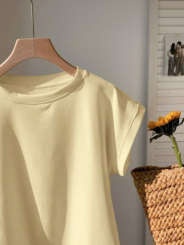 Blusa Amarilla Casual Con Manga Murciélago