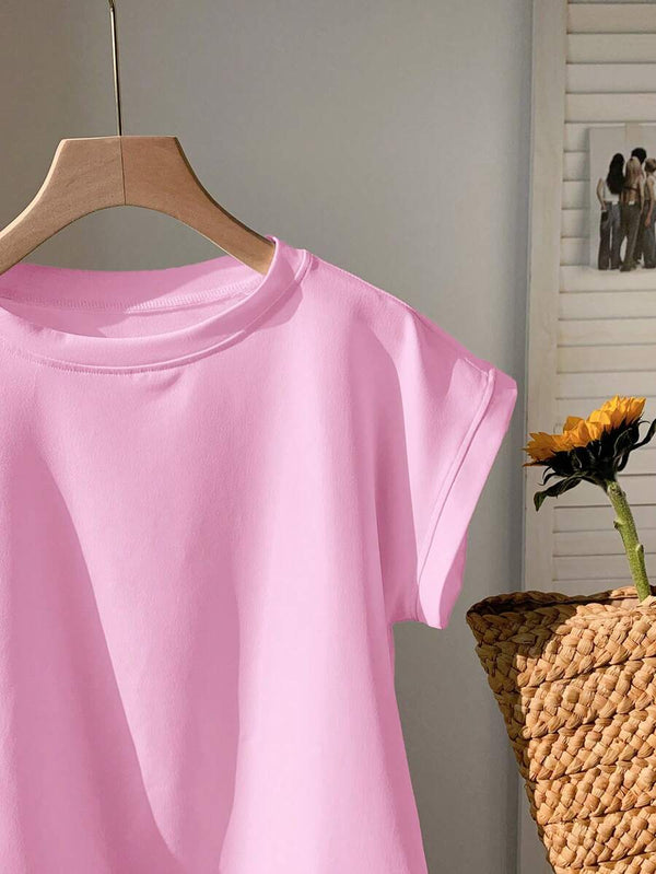 Blusa Rosa Casual Con Manga Murciélago
