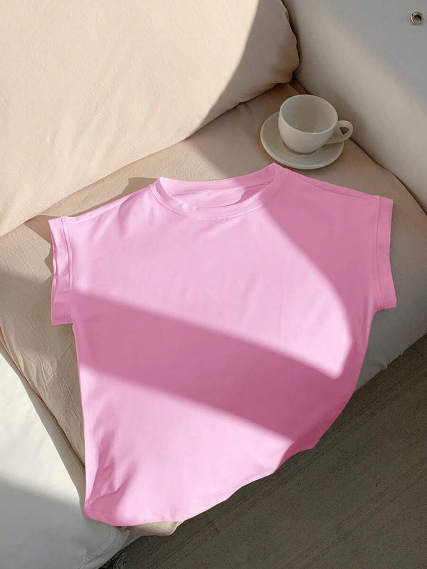Blusa Rosa Casual Con Manga Murciélago