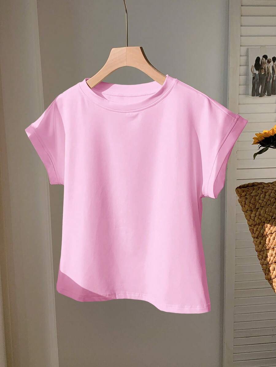 Blusa Rosa Casual Con Manga Murciélago