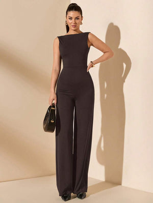 Jumpsuit Elegante Negro Con Espalda Descubierta