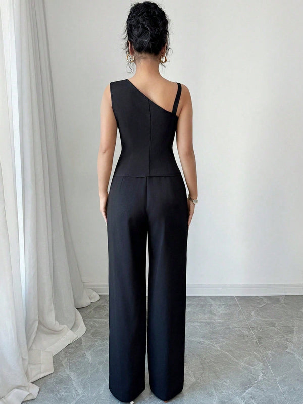 Vista trasera del Conjunto Elegante Negro.