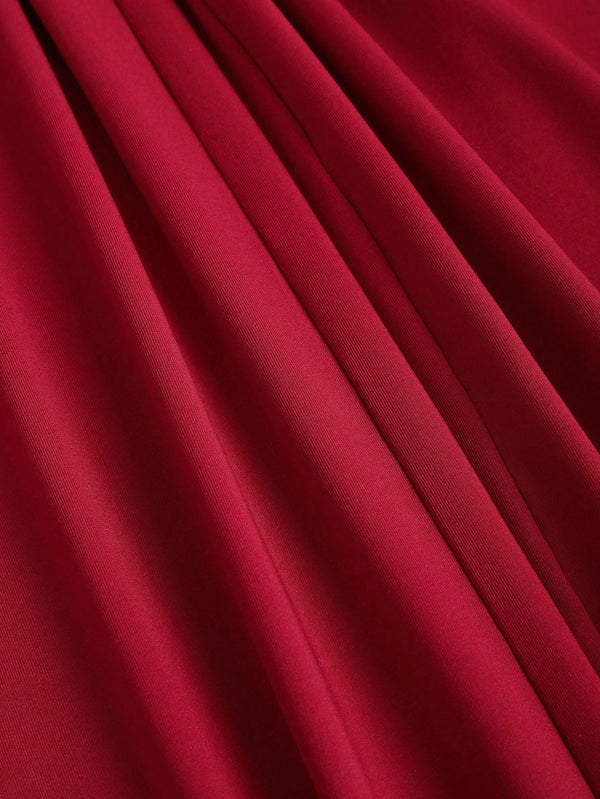 Tela tricotada del jumpsuit rojo elegante DAKARI.