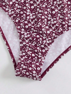 Bikini Tankini Con Estampado Floral Y Lazo Lateral