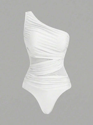 Conjunto Asimétrico Blanco Con Falda Larga
