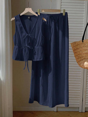 Conjunto Casual De Top y Pantalón Azul Marino