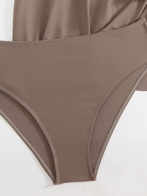 Traje De Baño Asimétrico Con Falda Anudada Lateral