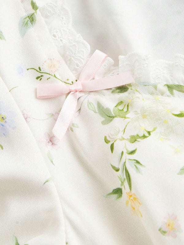 Vestido Floral Midi Bohemio A Línea – Escote Corazón