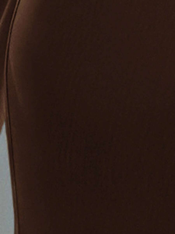 Vestido Maxi Elegante Asimétrico Café