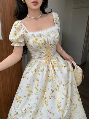 Vestido largo floral elegante para mujer