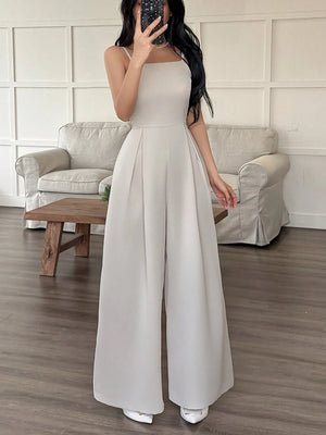 Jumpsuit albaricoque elegante para mujer.