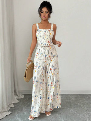 Enterizo bohemio con estampado floral en estilo casual